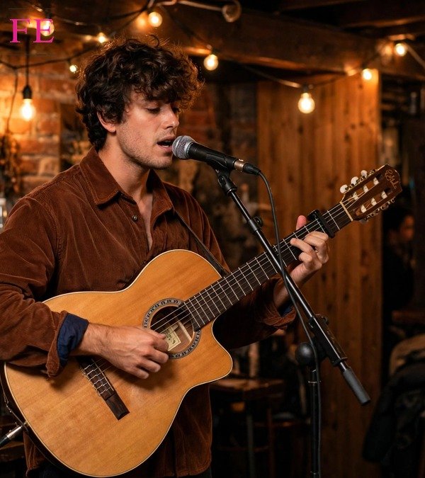 Guitarricadelafuente actuando en directo con su guitarra en un concierto íntimo