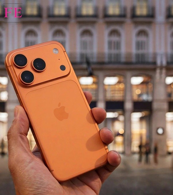 iPhone 17 precio España: iPhone 17 Pro Max en la mano mostrando su sistema de cámaras en una tienda de Madrid